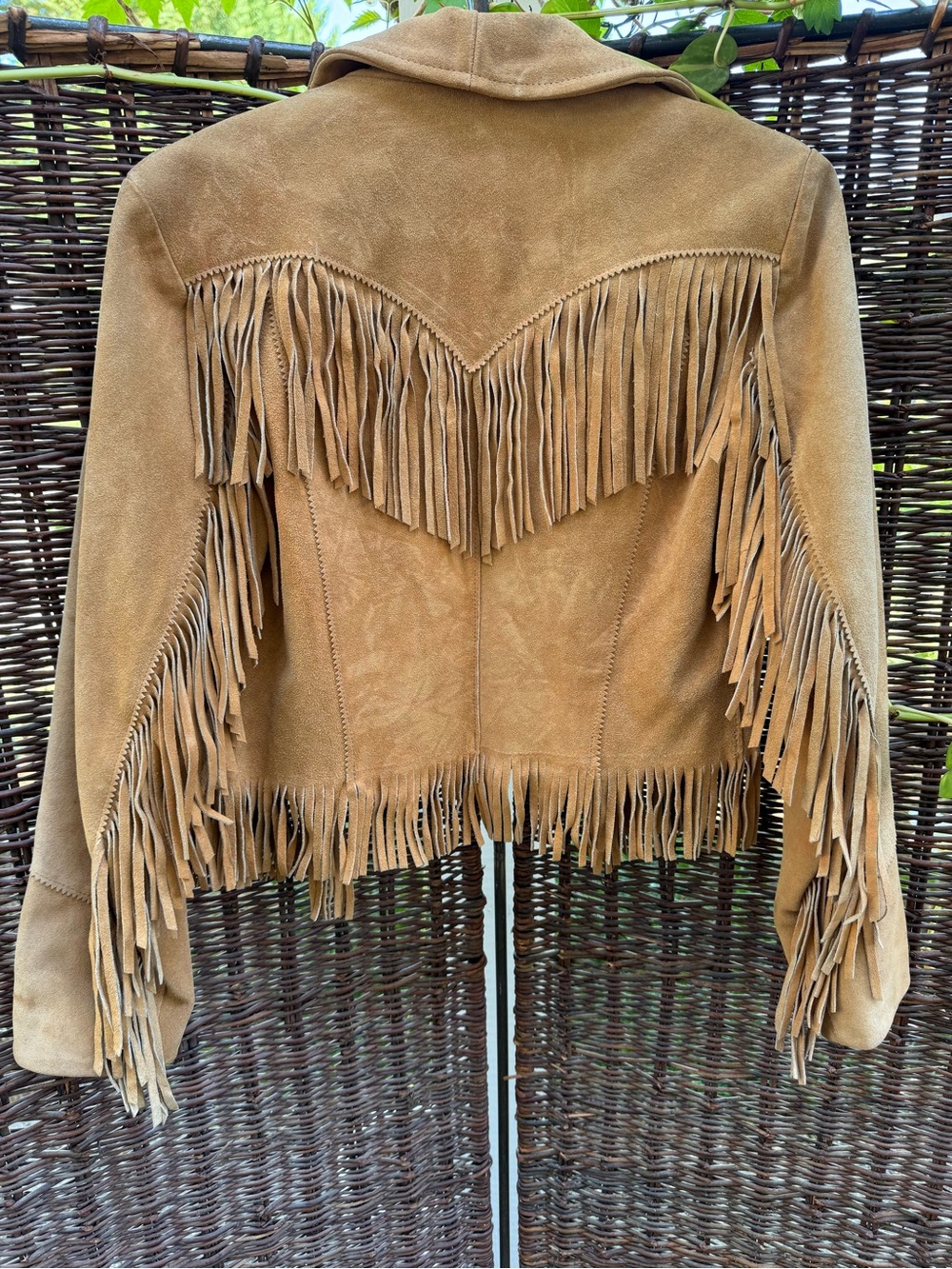 Sea Dream Vintage Leather Fringe Jacket - Vintage Size 10 - Picture 9 of 13
